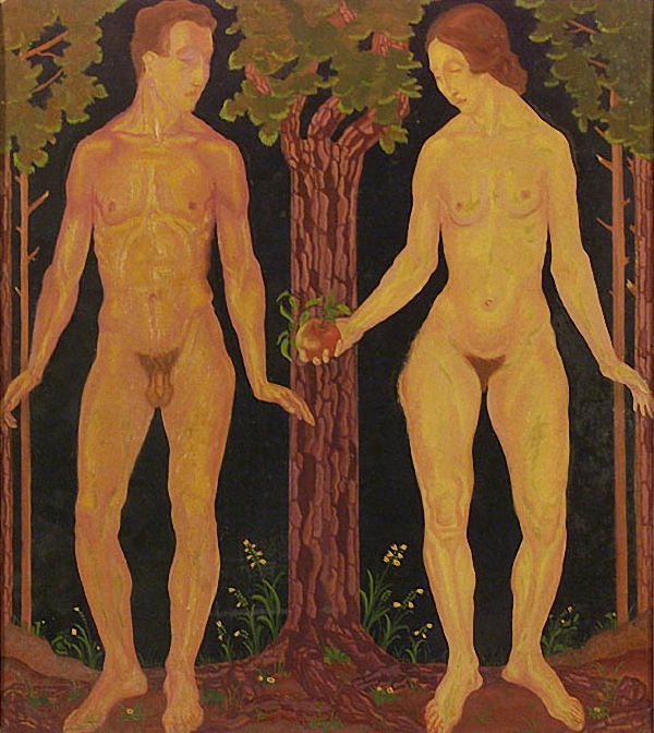 Adam And Eve by Josef Lacina, c.1920